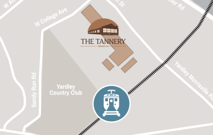 Map displaying proximity of SEPTA to The Tannery.